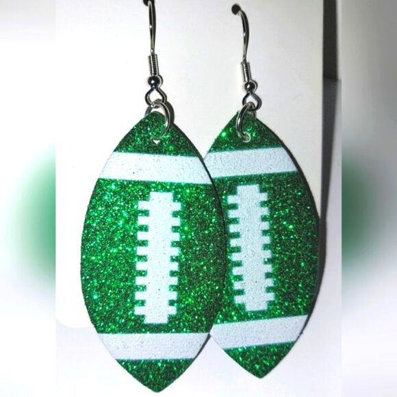 Super cute football dangle earrings - Picture 3 of 7